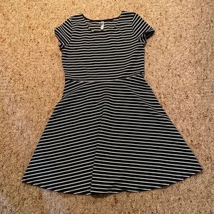 Black and white striped dress
